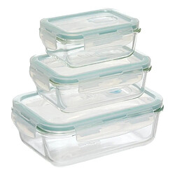 Five Simply Smart Lot de 3 Boîtes de Conservation Clipeat 19cm Bleu