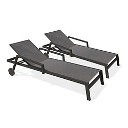 Paris prix lot de 2 bains de soleil - Anthracite