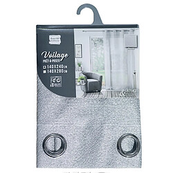 Douceur D'Interieur Rideau Voilage à Œillets Castille 140x240cm Gris pas cher