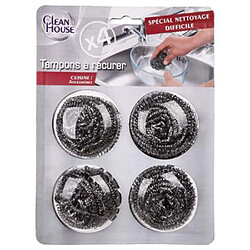 Avis Clean House Lot de 4 Tampons à Récurer Boule 6cm Gris