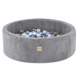1001jouets Piscine à balles 90x30 velours côtelé gris