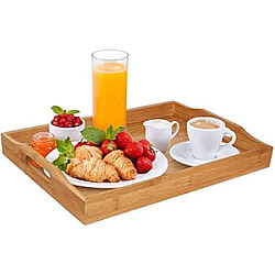 Vendos85 Plateau de service en bambou avec poignées 40x28 cm