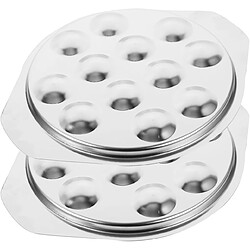 Vendos85 Assiettes inox 12 trous pour escargots et fruits de mer