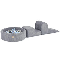 1001jouets Aire de jeux 3 éléments + piscine 90x30 + 200 balles gris