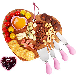 Vendos85 Plateau à Fromage en Bois de Chinaberry en Forme de Cœur