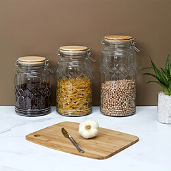 Paris Prix Bocal de Conservation Bambou 2,7L Transparent