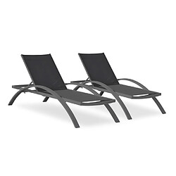 Paris prix Lot de 2 bains de soleil - Noir
