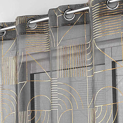 Paris Prix Rideau Voilage à Œillets Lineor 140x240cm Anthracite
