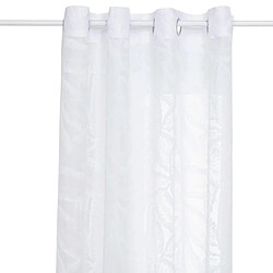 Atmosphera Rideau Voilage Motifs Feuilles Lazi 140x240cm Blanc 
