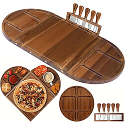 Vendos85 Plateau à fromage magnétique en bois d’acacia – 3 pièces