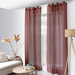 Paris Prix Rideau Voilage Effet Lin Elena 140x240cm Grenat