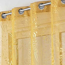 Paris Prix Rideau Voilage à Œillets Belflor 140x240cm Jaune