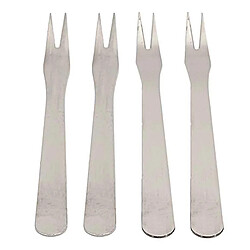 Paris Prix Lot de 4 Fourchettes à Escargot Métal 13cm Argent