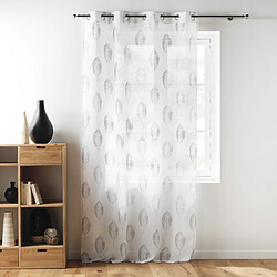 Douceur D'Interieur Rideau Voilage à Œillets Indila 140x240cm Blanc pas cher