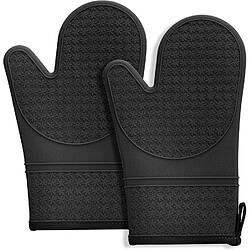 Vendos85 Gants de cuisine en silicone antidérapants 300 °C noir