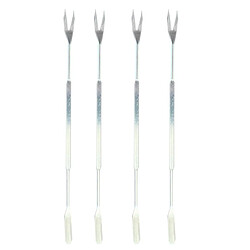Paris Prix Lot de 4 Curettes à Crustacés Métal 18cm Argent