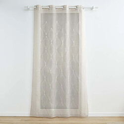 Paris Prix Rideau Voilage à Œillets Brodés Galactee 140x240cm Taupe