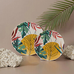 Avis The Home Deco Factory Lot de 6 Assiettes Réutilisables Paradis Exotique 20cm Multicolore