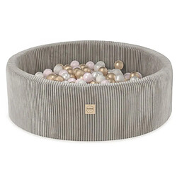 1001jouets Piscine à balles 90x30 velours côtelé beige