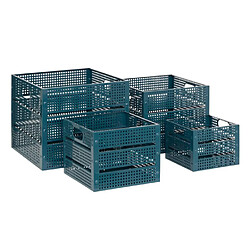 Atmosphera lot de 4 boîtes de rangement - Bleu