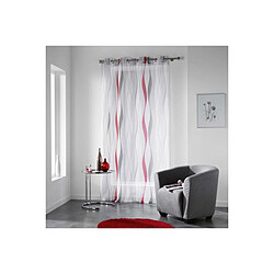 Paris Prix Rideau Voilage Imprimé Ondulys 140x240cm Rouge