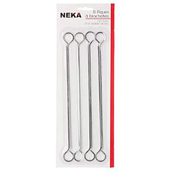 Lot de 8 Piques à Brochettes Neka 27cm Argent