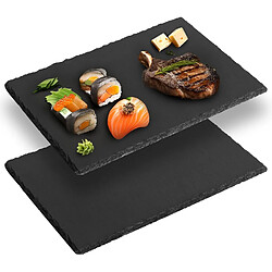 Vendos85 Assiette en ardoise naturelle avec pieds antidérapants