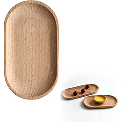 Vendos85 Assiette à manger en bois de hêtre 18x10 cm