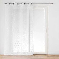 Paris Prix Rideau Voilage à Œillets Pompinou 140x280cm Blanc