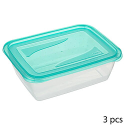 Five Simply Smart Lot de 3 Boîtes de Conservation Fresh & Freeze 1,25L Bleu 