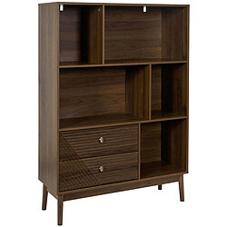 The Home Deco Factory Bibliothèque en bois 5 niches et 2 tiroirsTiffany.