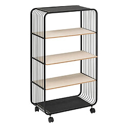 Five simply smart Étagère à roulettes 4 niveaux - Noir