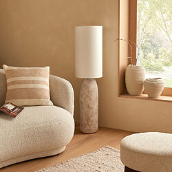 Atmosphera Lampadaire cylindrique effet travertin ERIN - Gris