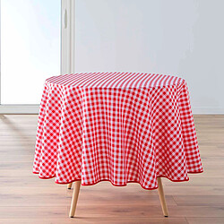 Paris Prix Nappe Ronde Antitache Imprimé Vichy 180cm Rouge