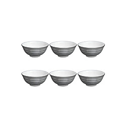 Secret De Gourmet Lot de 6 Bols Porcelaine Lunis 15cm Noir