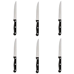 Secret De Gourmet Lot de 6 Couteaux de Table Steak 27cm Noir