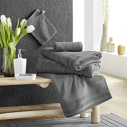 Acheter Douceur D'Interieur Lot de 2 Gants de Toilette Tendresse 15x21cm Anthracite