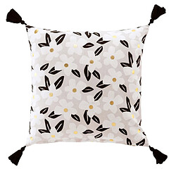 Paris Prix Coussin Déco Pompons Darcy 45x45cm Naturel