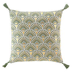 Paris Prix Coussin Déco Pompons Icare 45x45cm Vert