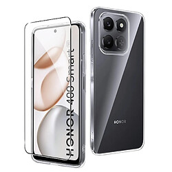 Htdmobiles Coque pour Honor 400 Smart 5G / Honor X7d - housse etui silicone gel fine + verre trempe - TRANSPARENT TPU