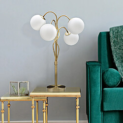 Mauro Ferretti Lampe de table avec base en métal et sphères en verre opale Glamy 4T