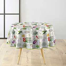 Paris Prix Nappe Toile Cirée Ronde Imprimé Vegetalia 160cm Multicolore