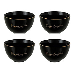 Paris Prix Lot de 4 Bols en Porcelaine Ilene 10cm Noir
