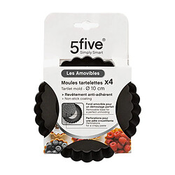 Five Simply Smart Lot de 4 Moules Tartelettes Perforé 10cm Gris pas cher