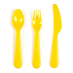 The Home Deco Factory Lot de 12 Couverts Réutilisables Bain de Soleil 19cm Vert & Jaune pas cher