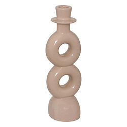Atmosphera Lot de 2 Bougeoirs en Dolomite Mala 25cm Beige & Vert