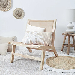 Acheter Paris Prix Coussin Déco Palmier 30x50cm Naturel & Blanc