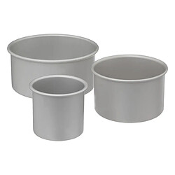 Five Simply Smart Lot de 3 Moules à Gâteau Bord Haut 20cm Argent