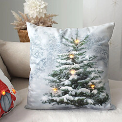 Avis Paris prix Coussin déco Noël LED sapin - 40x40 cm - Multicolore