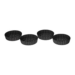 Five Simply Smart Lot de 4 Moules Tartelettes Perforé 10cm Gris